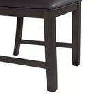 Set da pranzo Taylor a 5 pezzi, altezza standard, 4 sedie laterali in similpelle Noce - Picket House Furnishings: Tavolo rotondo, Struttura in legno di caucciù, Rivestimento in schiuma