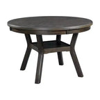 Set da pranzo Taylor a 5 pezzi, altezza standard, 4 sedie laterali in similpelle Noce - Picket House Furnishings: Tavolo rotondo, Struttura in legno di caucciù, Rivestimento in schiuma