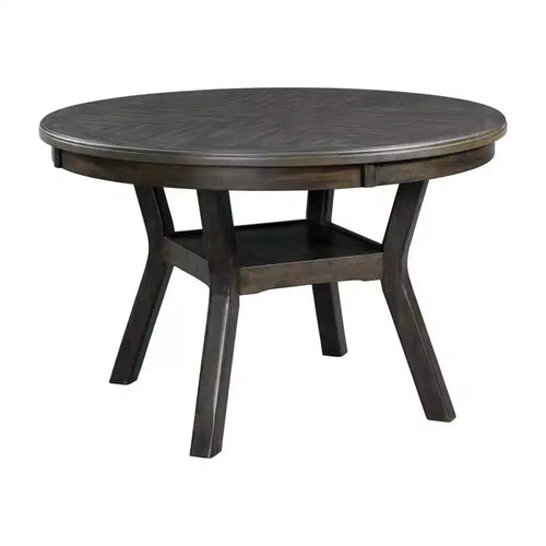 Ensemble de salle à manger 5 pièces Taylor hauteur standard 4 chaises latérales en similicuir Noyer - Picket House Furnishings : Table ronde, Structure en bois d'hévéa, Rembourrage en mousse