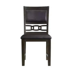 Set da pranzo Taylor a 5 pezzi, altezza standard, 4 sedie laterali in similpelle Noce - Picket House Furnishings: Tavolo rotondo, Struttura in legno di caucciù, Rivestimento in schiuma