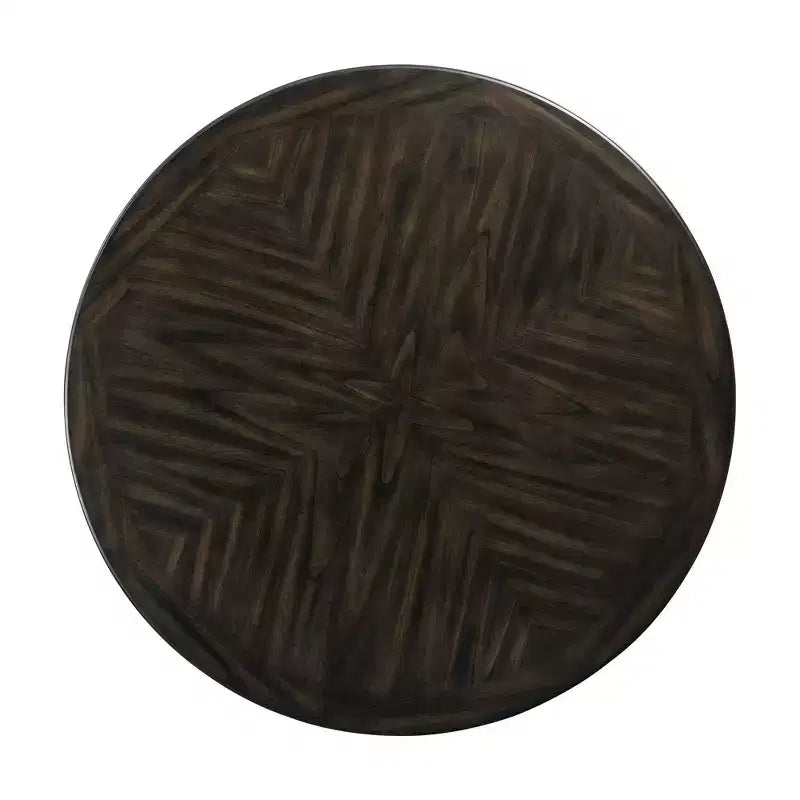 Set da pranzo Taylor a 5 pezzi, altezza standard, 4 sedie laterali in similpelle Noce - Picket House Furnishings: Tavolo rotondo, Struttura in legno di caucciù, Rivestimento in schiuma