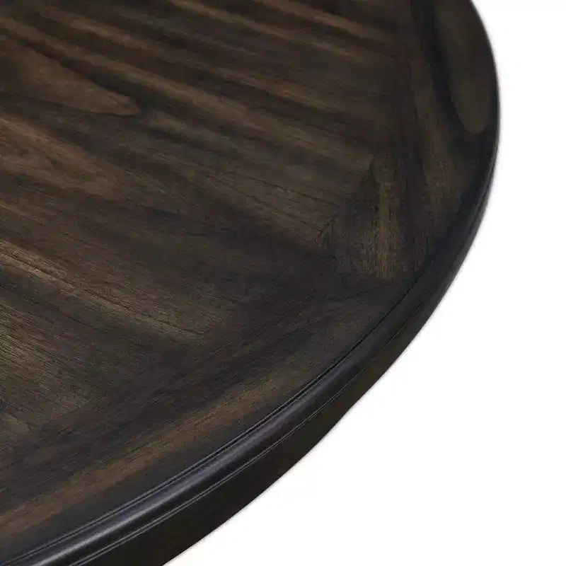 Set da pranzo Taylor a 5 pezzi, altezza standard, 4 sedie laterali in similpelle Noce - Picket House Furnishings: Tavolo rotondo, Struttura in legno di caucciù, Rivestimento in schiuma