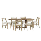 Christopher Knight Home 7pc Fernleaf Upholstered Expandable Dining Set Natural Brown/Light Ash/Light Beige Tweed