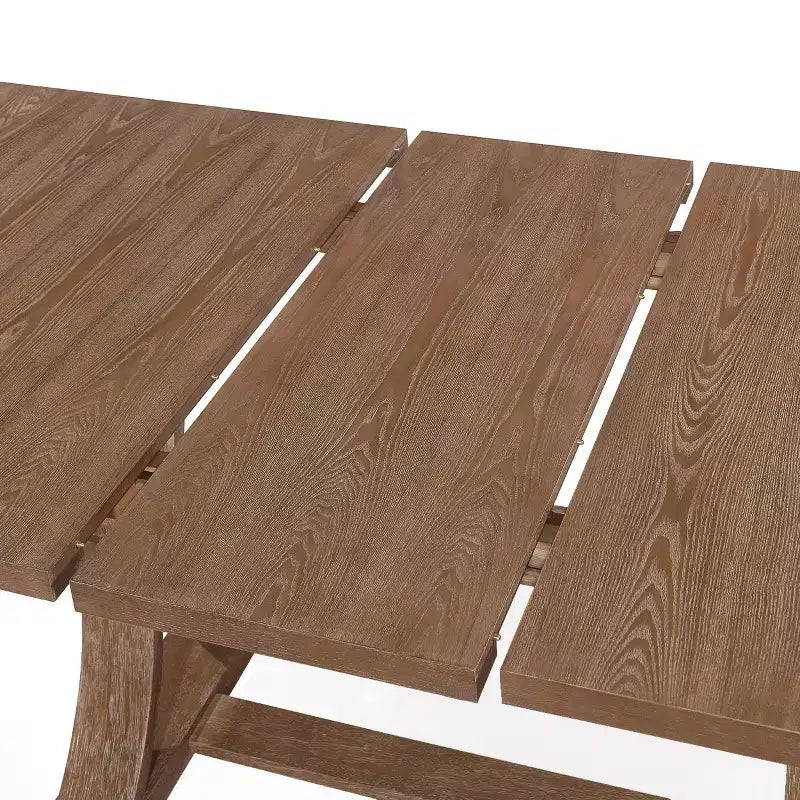 Set da pranzo espandibile Christopher Knight Home 7 pezzi Fernleaf imbottito, marrone naturale/frassino chiaro/tweed beige chiaro