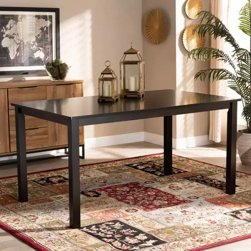 Tavolo da pranzo rettangolare in legno Eveline Espresso - Baxton Studio