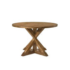 Tavolo da pranzo Wallace 48" in rovere invecchiato - Acme Furniture: Base a cavalletto, sedie imbottite in lino