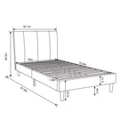 Letto singolo crema - Room Essentials™: testiera imbottita, telaio in compensato, non è necessario il box spring
