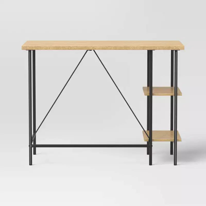 Scrivania in legno e metallo con ripiani colore naturale - Room Essentials™