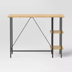 Scrivania in legno e metallo con ripiani colore naturale - Room Essentials™