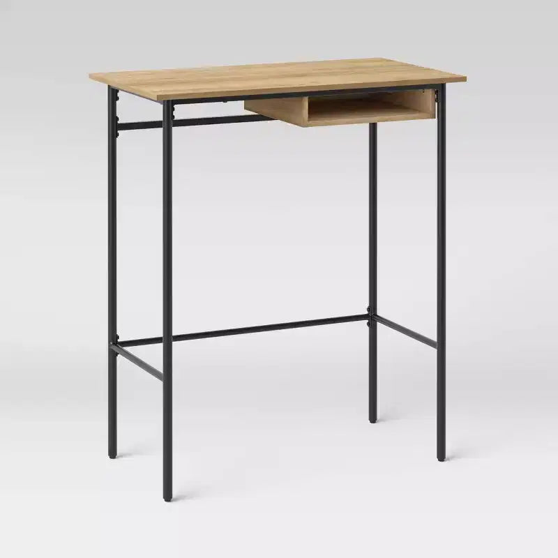 Standing Desk Natural - Room Essentials™: Modern Style, Metal Base, Laminate Surface, Fixed Shelf