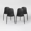4pk Dining Chairs Black - Room Essentials™: Metal Frame, Armless, Powder-Coated Finish