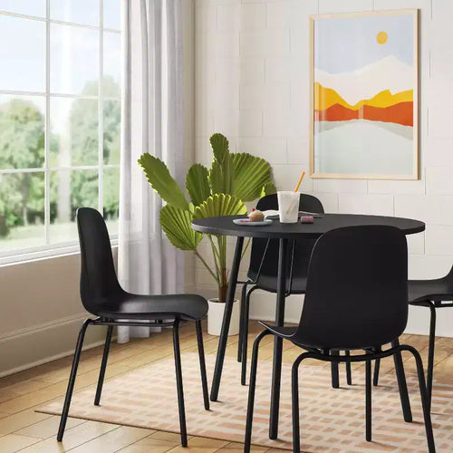 Sedie da pranzo 4 pezzi nere - Room Essentials™: struttura in metallo, senza braccioli, finitura verniciata a polvere