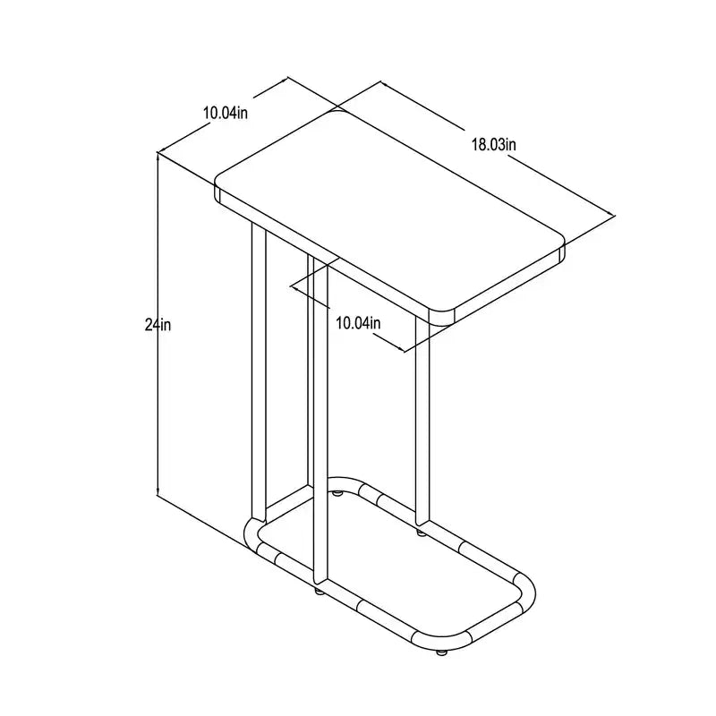 Tavolino a C con ripiano rettangolare in legno e metallo, in legno naturale - Room Essentials™