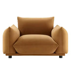 Poltrona Copious Performance Velvet Cognac - Modway: Grande, da interno, resistente alle macchie