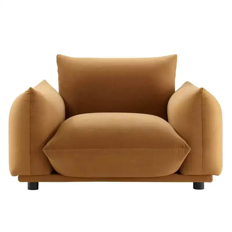 Poltrona Copious Performance Velvet Cognac - Modway: Grande, da interno, resistente alle macchie