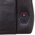 Poltrona reclinabile elettrica Coachella marrone: accento contemporaneo con porta USB, schiuma ad alta densità, finitura lucida, rivestita