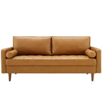 Divano Valour rivestito in similpelle Tan - Modway: Moderno di metà secolo, 4 posti, Struttura in legno