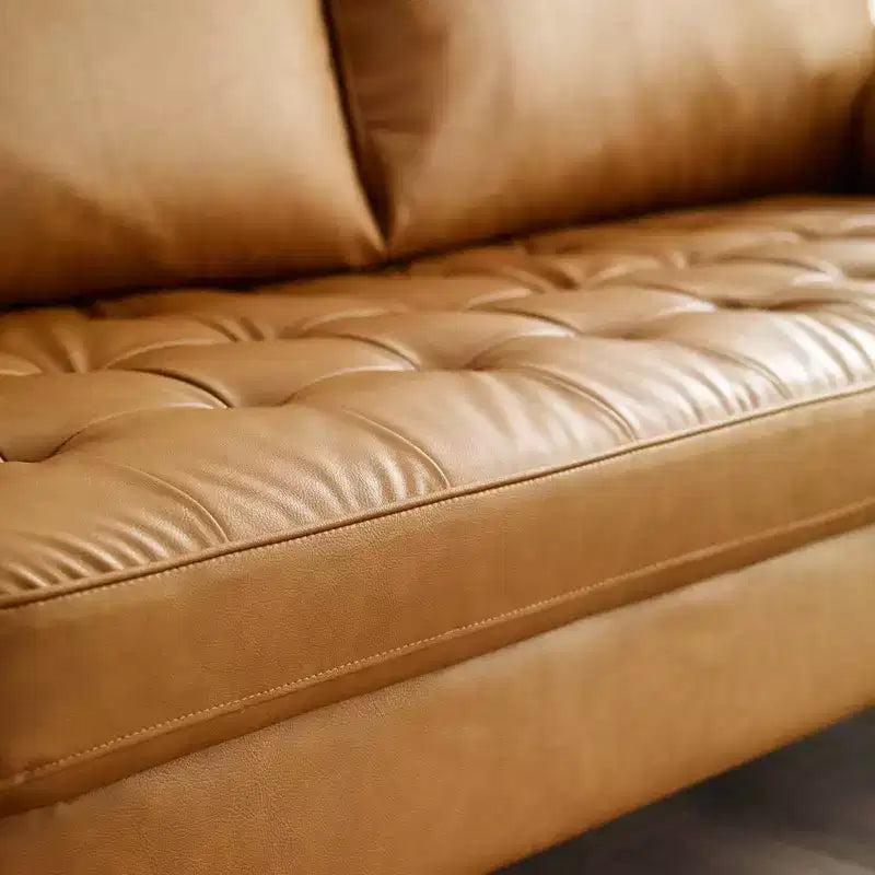 Divano Valour rivestito in similpelle Tan - Modway: Moderno di metà secolo, 4 posti, Struttura in legno