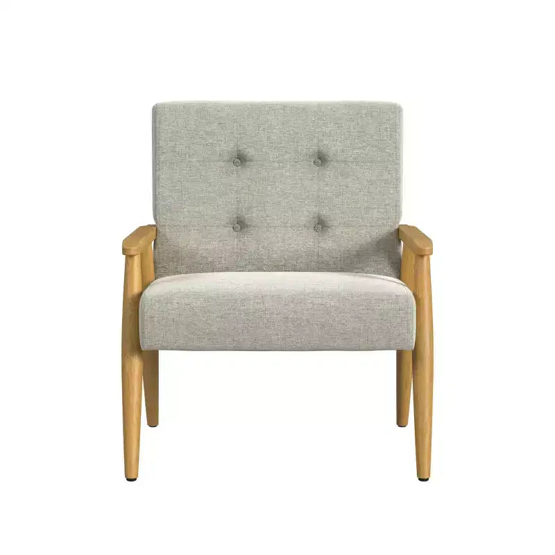 Poltrona d'Appoggio con Struttura in Legno Grigio Chiaro - HomePop: Poliestere Imbottito, Struttura in Compensato, Capacità 113 kg