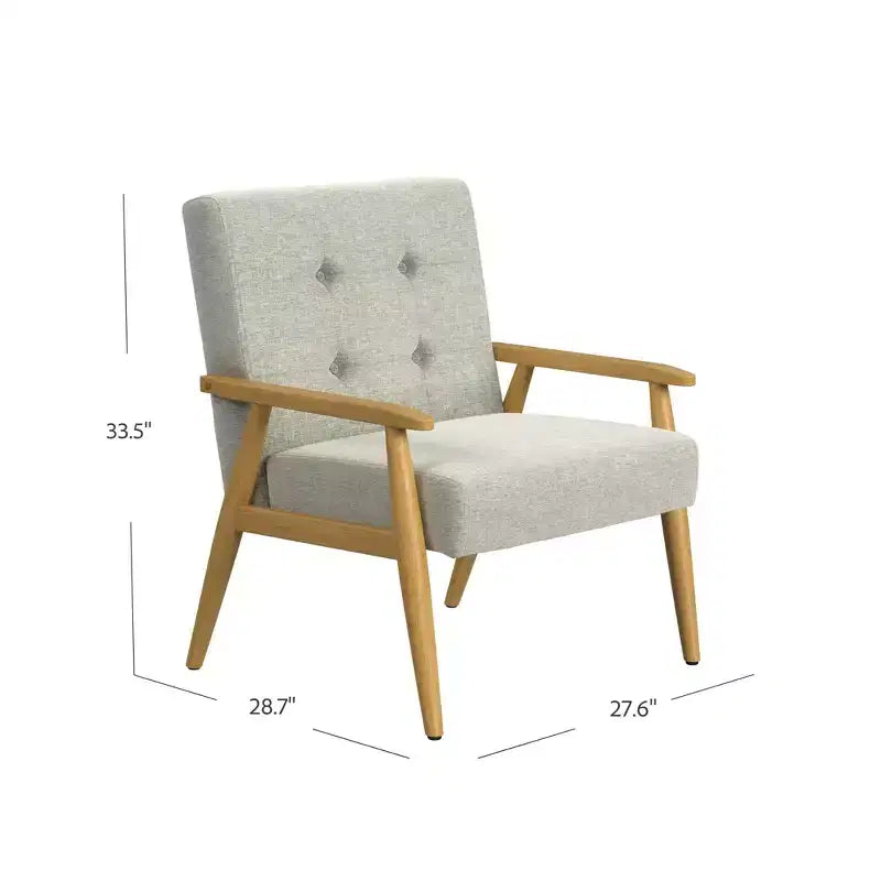 Poltrona d'Appoggio con Struttura in Legno Grigio Chiaro - HomePop: Poliestere Imbottito, Struttura in Compensato, Capacità 113 kg