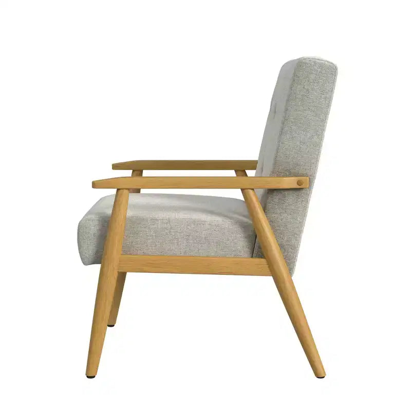 Poltrona d'Appoggio con Struttura in Legno Grigio Chiaro - HomePop: Poliestere Imbottito, Struttura in Compensato, Capacità 113 kg