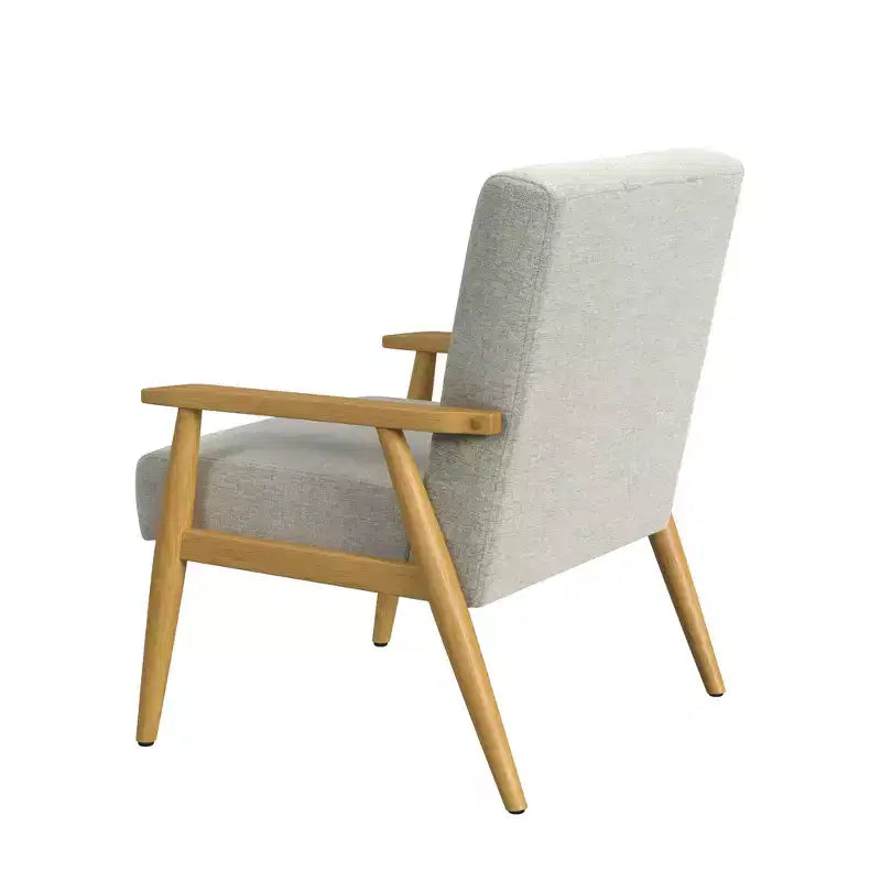 Poltrona d'Appoggio con Struttura in Legno Grigio Chiaro - HomePop: Poliestere Imbottito, Struttura in Compensato, Capacità 113 kg