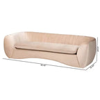 Divano in Velluto Baxton Studio Adanna, Beige Champagne