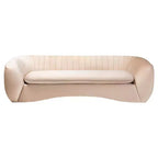 Divano in Velluto Baxton Studio Adanna, Beige Champagne
