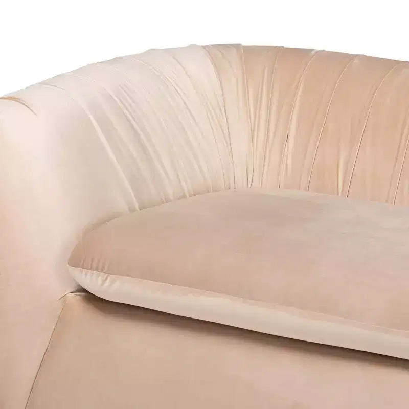 Divano in Velluto Baxton Studio Adanna, Beige Champagne