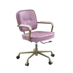 Poltrona reclinabile di design in pelle con trama incrociata da 25" Rosa - Acme Furniture: Girevole, Struttura in metallo, Nessun assemblaggio