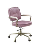 Poltrona reclinabile di design in pelle con trama incrociata da 25" Rosa - Acme Furniture: Girevole, Struttura in metallo, Nessun assemblaggio
