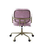 Poltrona reclinabile di design in pelle con trama incrociata da 25" Rosa - Acme Furniture: Girevole, Struttura in metallo, Nessun assemblaggio