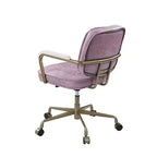 Poltrona reclinabile di design in pelle con trama incrociata da 25" Rosa - Acme Furniture: Girevole, Struttura in metallo, Nessun assemblaggio