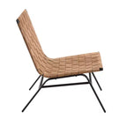 Poltrona Comfort Pointe Cavett in Pelle Intrecciata Marrone: Vera Pelle, Telaio in Metallo, Stile Mid-Century Moderno