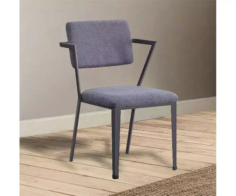 Sedia Cargo Acme Furniture 24" in Tessuto Grigio/Gunmetal: Rivestimento in lino, Telaio in metallo, Design capitonné