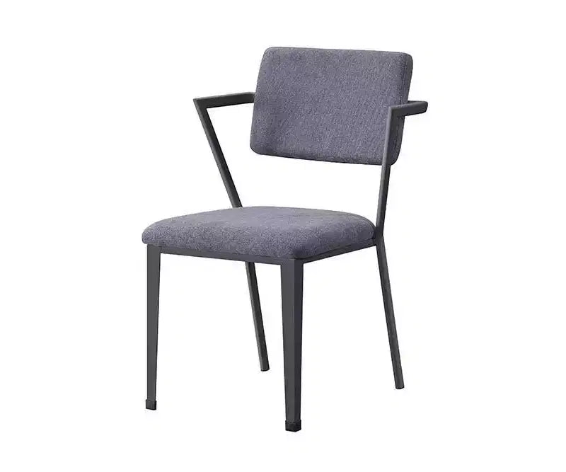 Sedia Cargo Acme Furniture 24" in Tessuto Grigio/Gunmetal: Rivestimento in lino, Telaio in metallo, Design capitonné