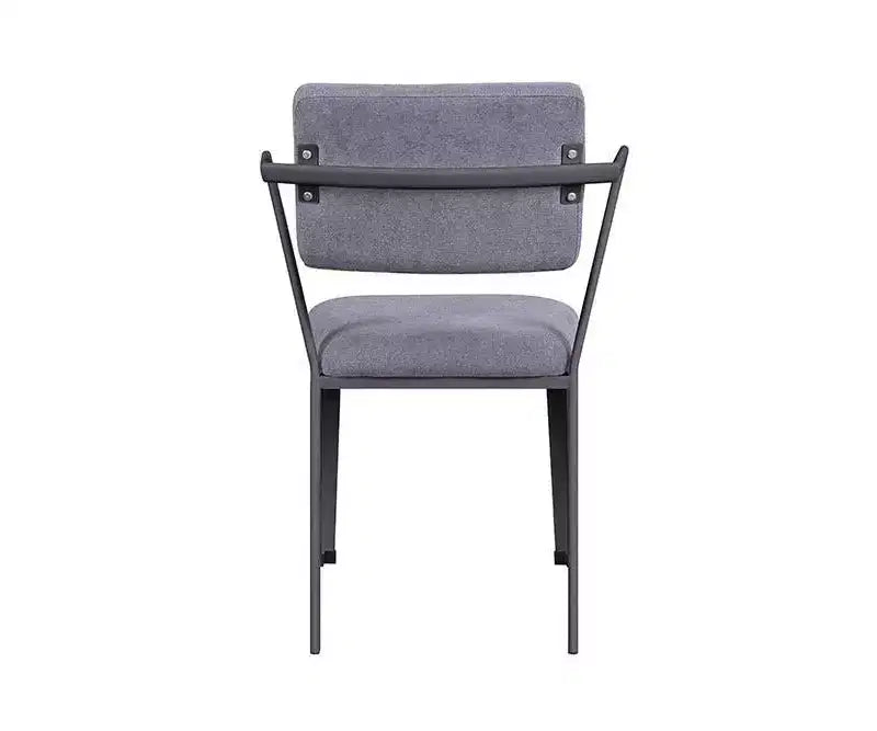 Sedia Cargo Acme Furniture 24" in Tessuto Grigio/Gunmetal: Rivestimento in lino, Telaio in metallo, Design capitonné