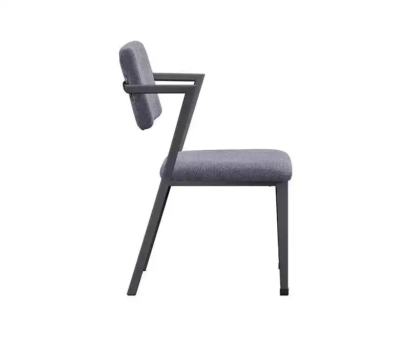 Sedia Cargo Acme Furniture 24" in Tessuto Grigio/Gunmetal: Rivestimento in lino, Telaio in metallo, Design capitonné