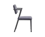 Sedia Cargo Acme Furniture 24" in Tessuto Grigio/Gunmetal: Rivestimento in lino, Telaio in metallo, Design capitonné