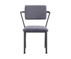Sedia Cargo Acme Furniture 24" in Tessuto Grigio/Gunmetal: Rivestimento in lino, Telaio in metallo, Design capitonné