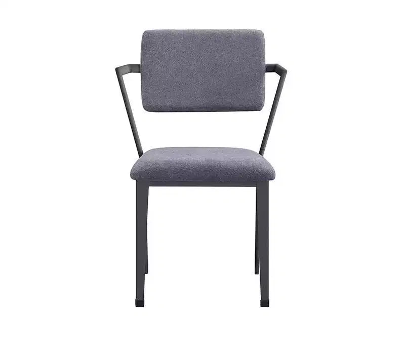 Sedia Cargo Acme Furniture 24" in Tessuto Grigio/Gunmetal: Rivestimento in lino, Telaio in metallo, Design capitonné