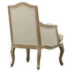Sedia Imbottita Beige Chiaro - Baxton Studio: Stile Tradizionale Francese, Struttura in Legno Mindi, Cuscino in Lino e Schiuma, Nessun Montaggio Richiesto