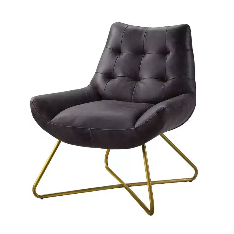 Poltrona Dhalsim da 31" in pelle primo fiore nera anticata - Acme Furniture