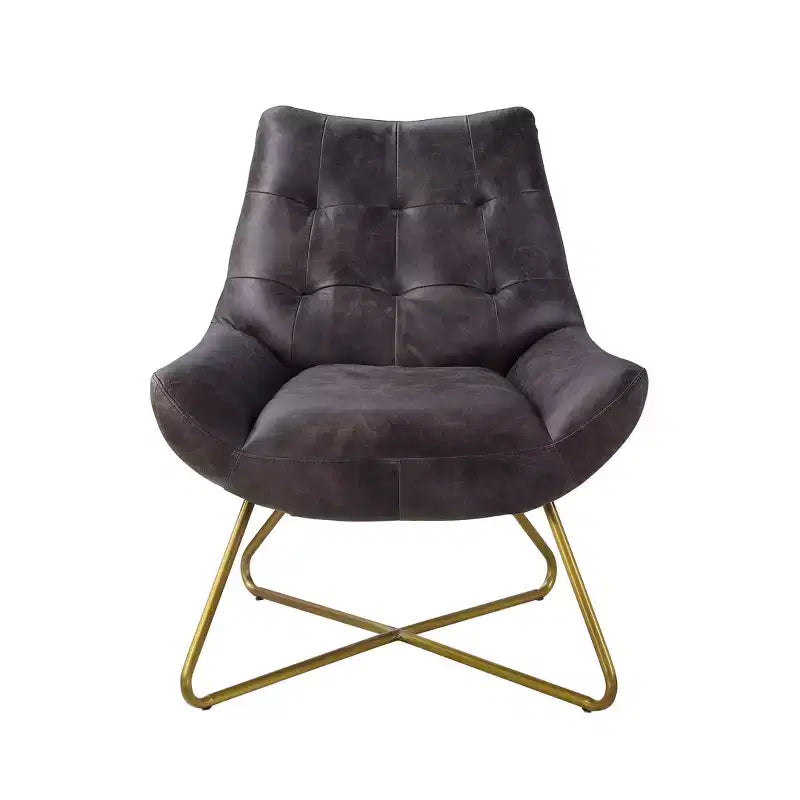 Poltrona Dhalsim da 31" in pelle primo fiore nera anticata - Acme Furniture