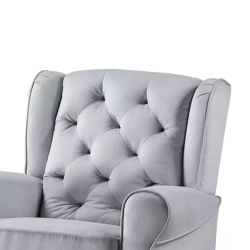 Zeger Poltrone 35" Accent Grey Tessuto - Acme Furniture: Girevole, Cotone, Struttura in Legno e Metallo