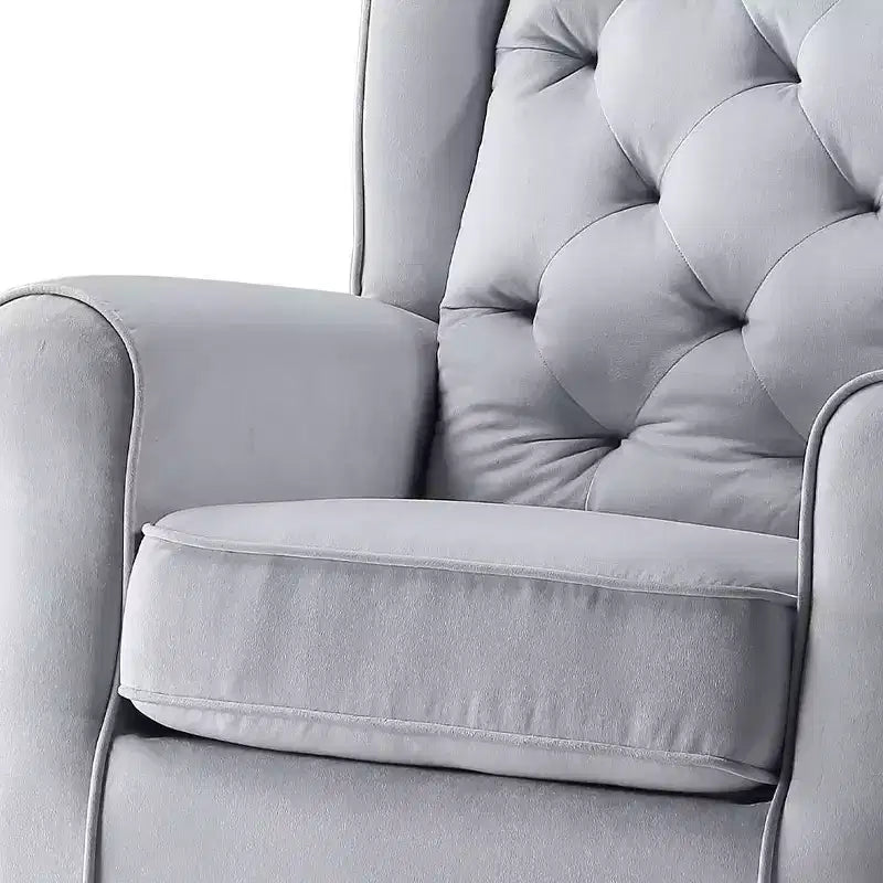 Zeger Poltrone 35" Accent Grey Tessuto - Acme Furniture: Girevole, Cotone, Struttura in Legno e Metallo
