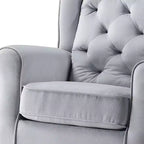 Zeger Poltrone 35" Accent Grey Tessuto - Acme Furniture: Girevole, Cotone, Struttura in Legno e Metallo