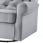 Zeger Poltrone 35" Accent Grey Tessuto - Acme Furniture: Girevole, Cotone, Struttura in Legno e Metallo