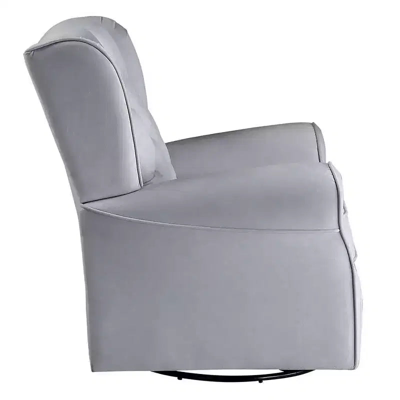 Zeger Poltrone 35" Accent Grey Tessuto - Acme Furniture: Girevole, Cotone, Struttura in Legno e Metallo