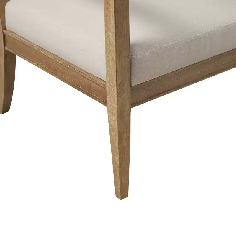 Poltrona imbottita Marlee colore avorio: Struttura in legno massello, stile tradizionale - Madison Park